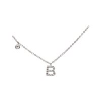 Vicenza - Piazzetta Palladio 2 - Collier Crivelli Femme Lettere in Or blanc Diamante 0.10 Ct 234-3614-G LETTERA B - 234-3614-G LETTERA B